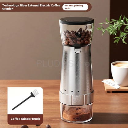 Automatic Coffee Bean Grinder Mini Electric Coffee Grinder with Ceramic Burr 5 Adjustable Settings  for Travel and Kitchen Use