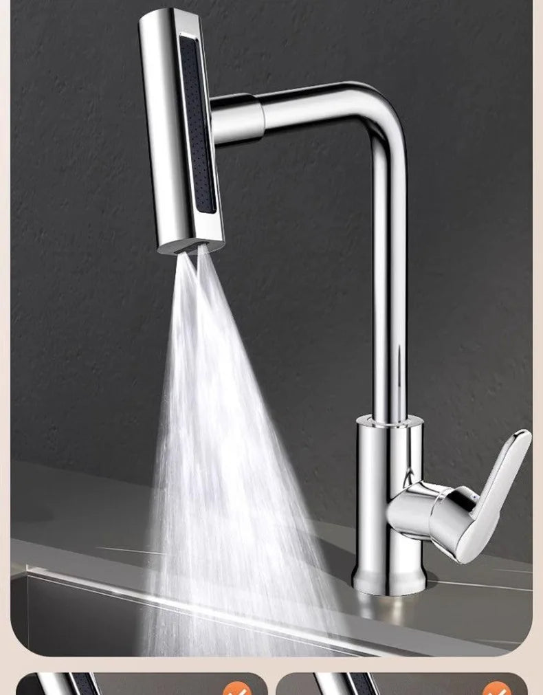 Kitchen faucet, rain waterfall, vegetable washing basin, sink, household sink, hot and cold two in one, pressurized rotating