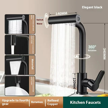 Kitchen faucet, rain waterfall, vegetable washing basin, sink, household sink, hot and cold two in one, pressurized rotating