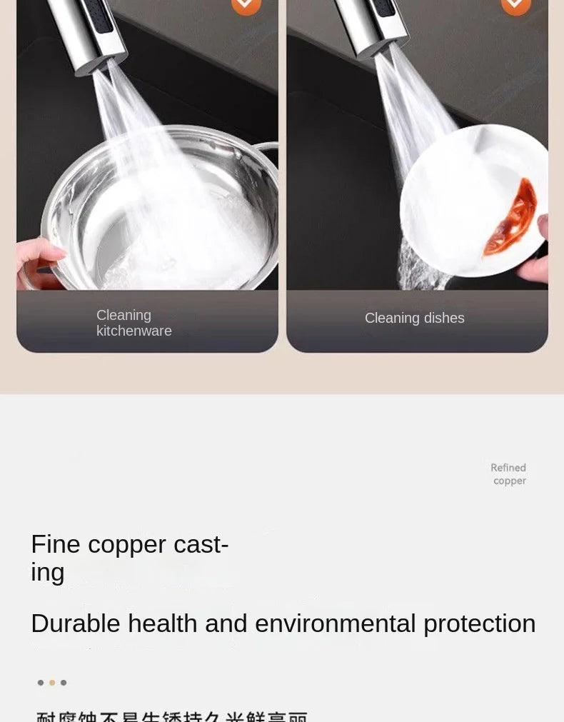 Kitchen faucet, rain waterfall, vegetable washing basin, sink, household sink, hot and cold two in one, pressurized rotating