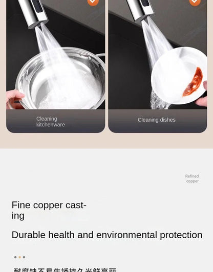 Kitchen faucet, rain waterfall, vegetable washing basin, sink, household sink, hot and cold two in one, pressurized rotating