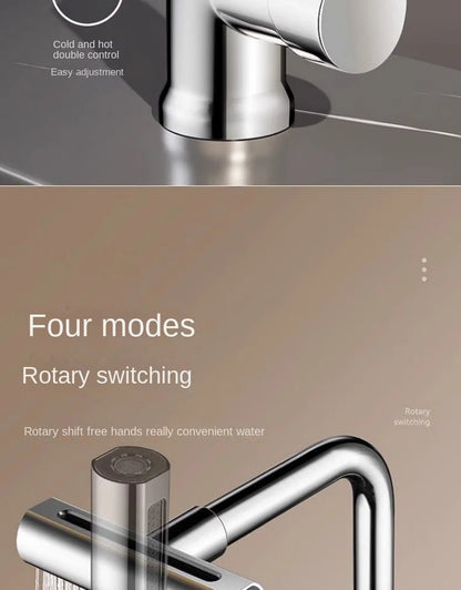 Kitchen faucet, rain waterfall, vegetable washing basin, sink, household sink, hot and cold two in one, pressurized rotating