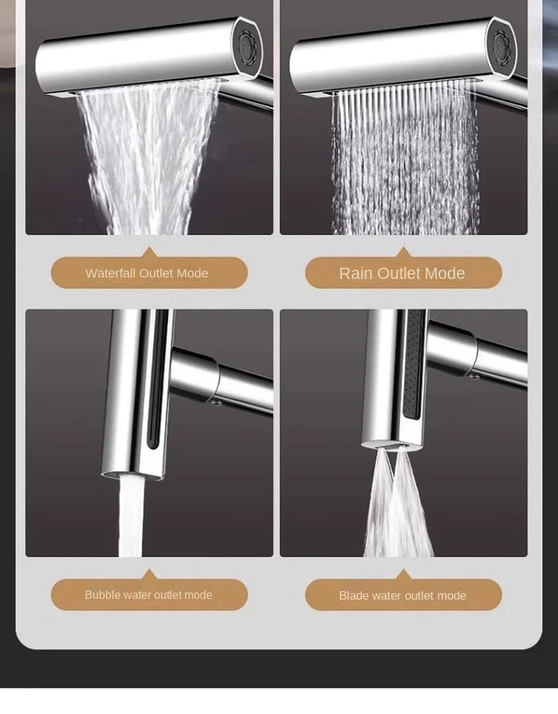 Kitchen faucet, rain waterfall, vegetable washing basin, sink, household sink, hot and cold two in one, pressurized rotating