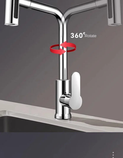 Kitchen faucet, rain waterfall, vegetable washing basin, sink, household sink, hot and cold two in one, pressurized rotating