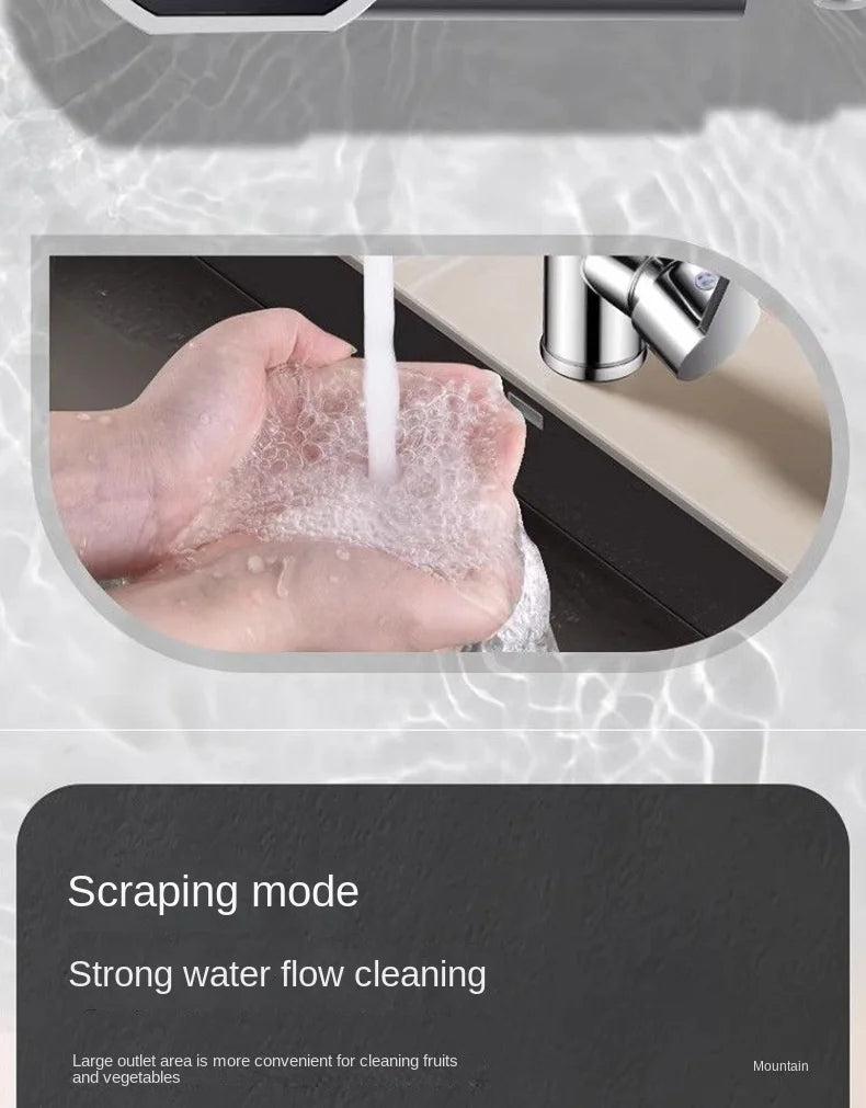 Kitchen faucet, rain waterfall, vegetable washing basin, sink, household sink, hot and cold two in one, pressurized rotating