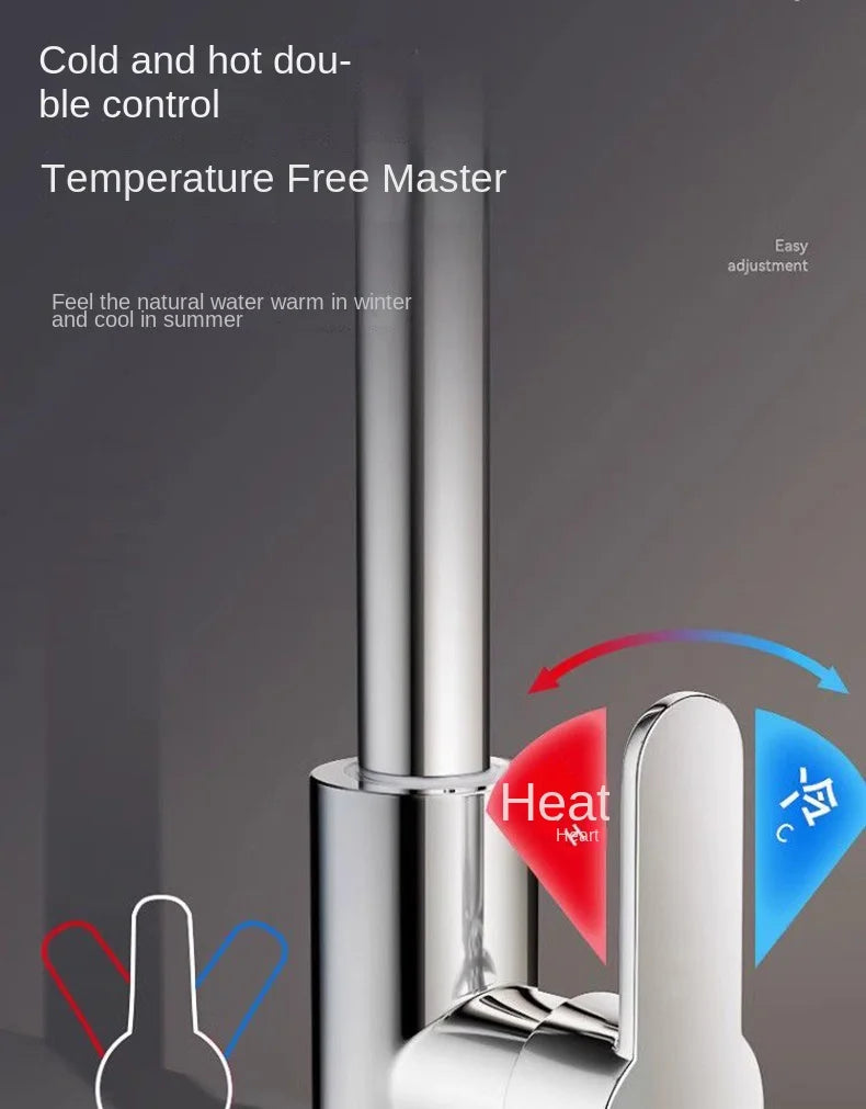 Kitchen faucet, rain waterfall, vegetable washing basin, sink, household sink, hot and cold two in one, pressurized rotating