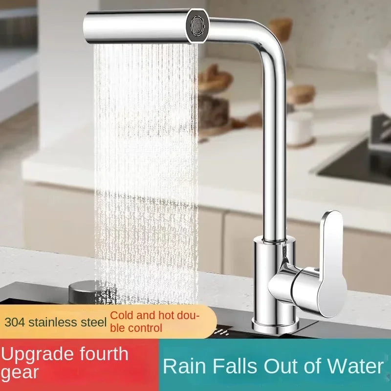 Kitchen faucet, rain waterfall, vegetable washing basin, sink, household sink, hot and cold two in one, pressurized rotating