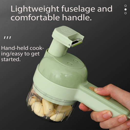 1 portable mini food processor, electric garlic shredder with stainless steel blade and USB charging function.