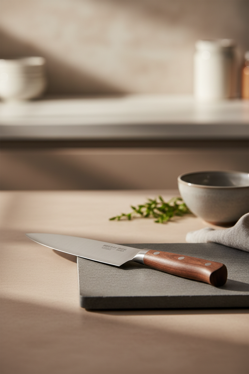 Premium vertical kitchen product image (4:5).
Kitchen item placed slightly right, clean space on the left.
Modern kitchen-inspired background with soft neutral tones.
Warm, natural lighting highlighting material, texture, and usability.
Clean, minimal, high-end kitchen product photography.